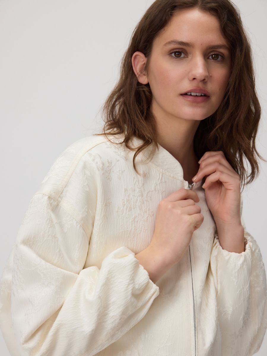 Jacquard bomber jacket - cream - RESERVED - 3