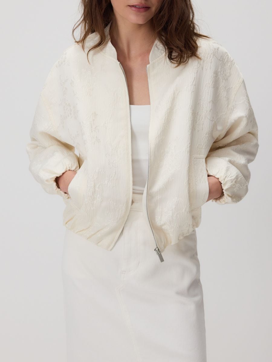 Jacquard bomber jacket - cream - RESERVED - 4