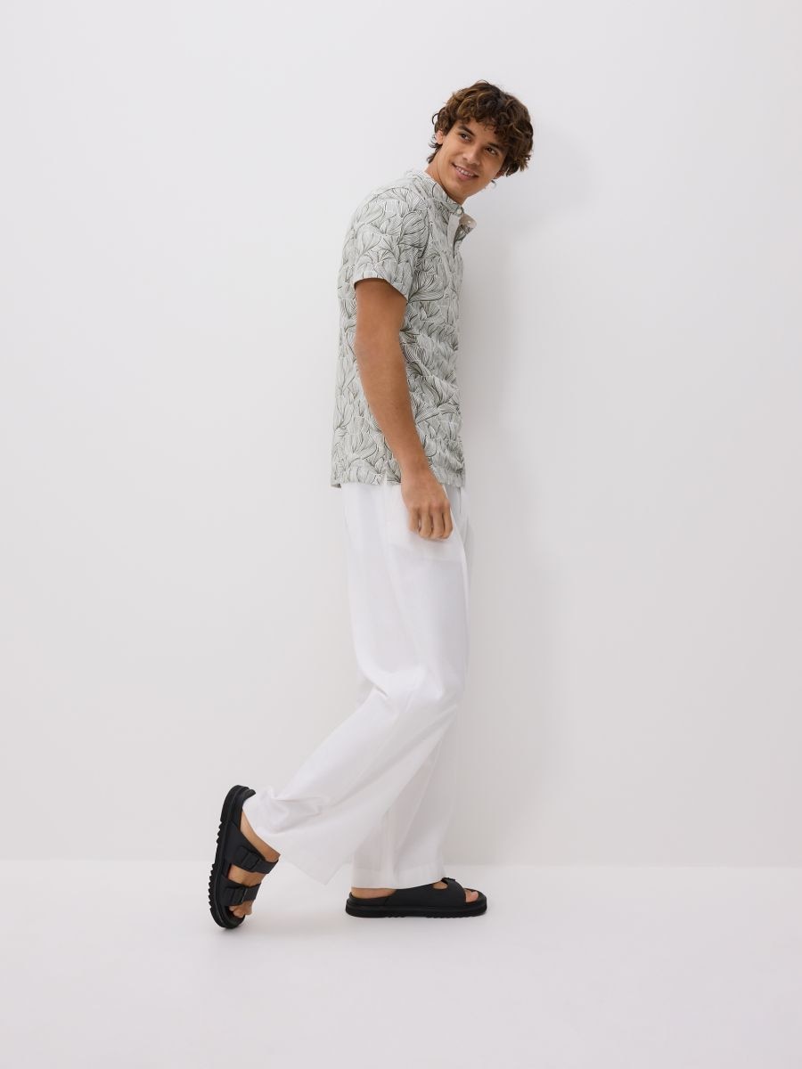 Regular fit polo shirt with pattern - cream - RESERVED - 2