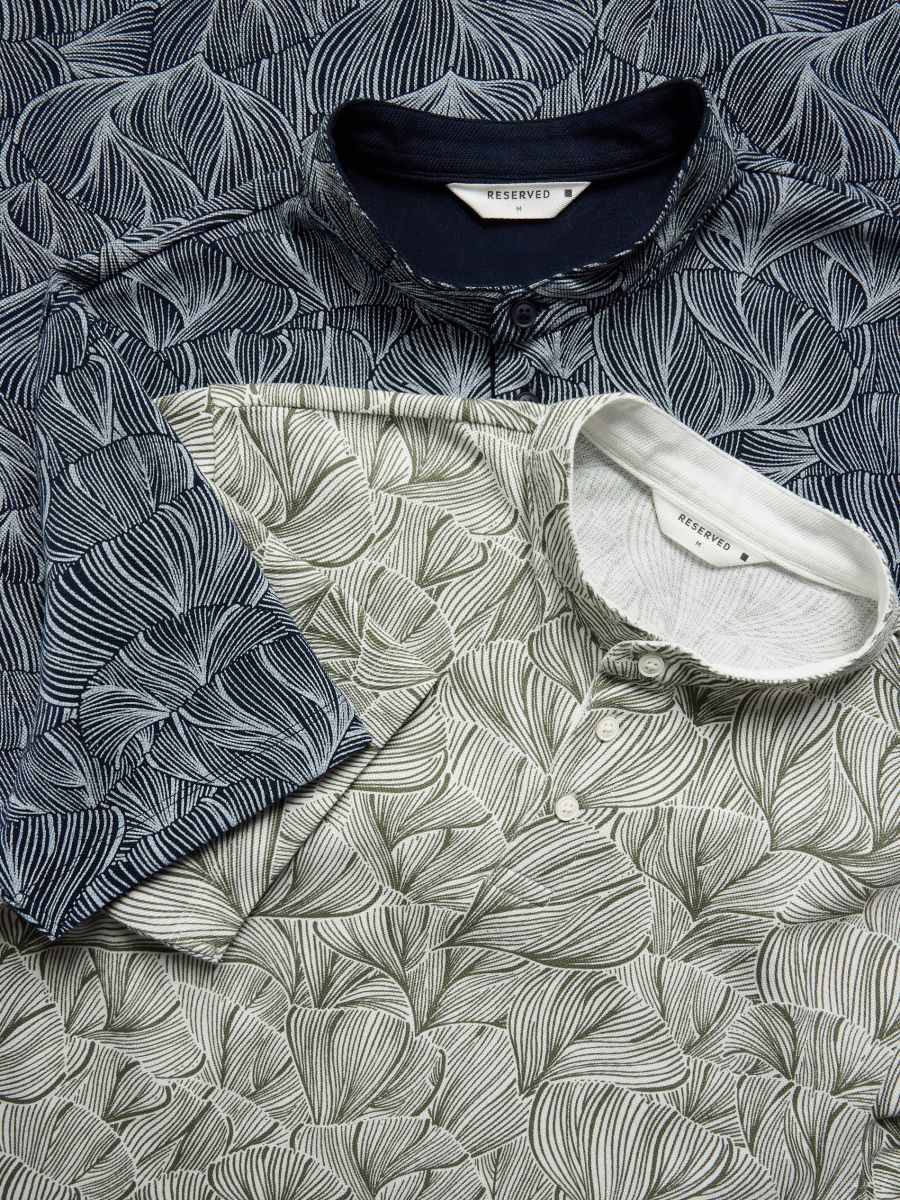 Regular fit polo shirt with pattern - cream - RESERVED - 6
