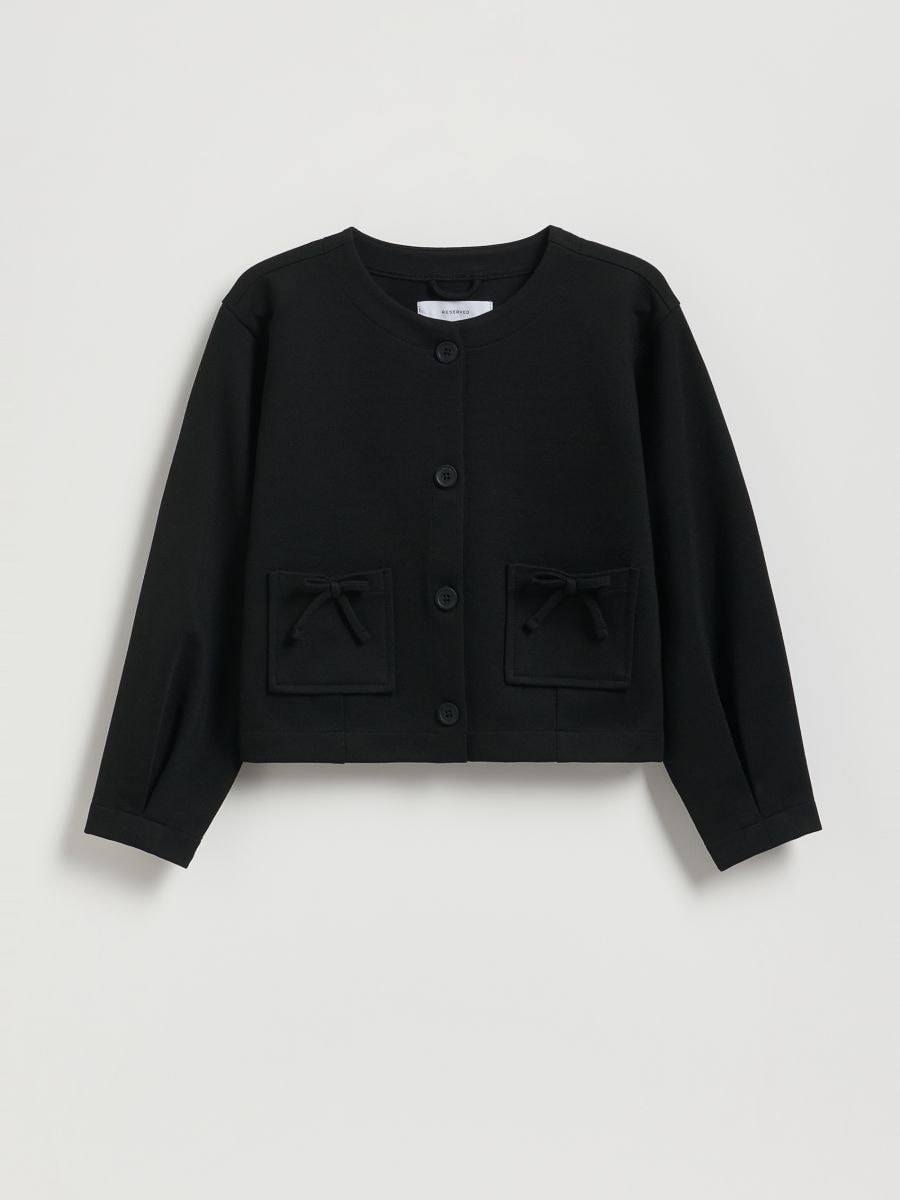 Short viscose jacket - black - RESERVED