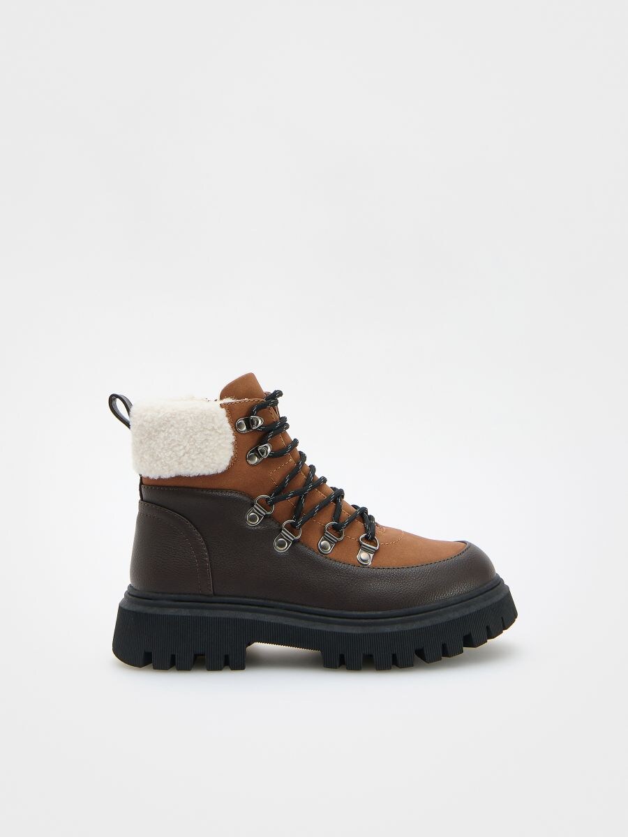 Lug sole ankle boots - brown - RESERVED - 2