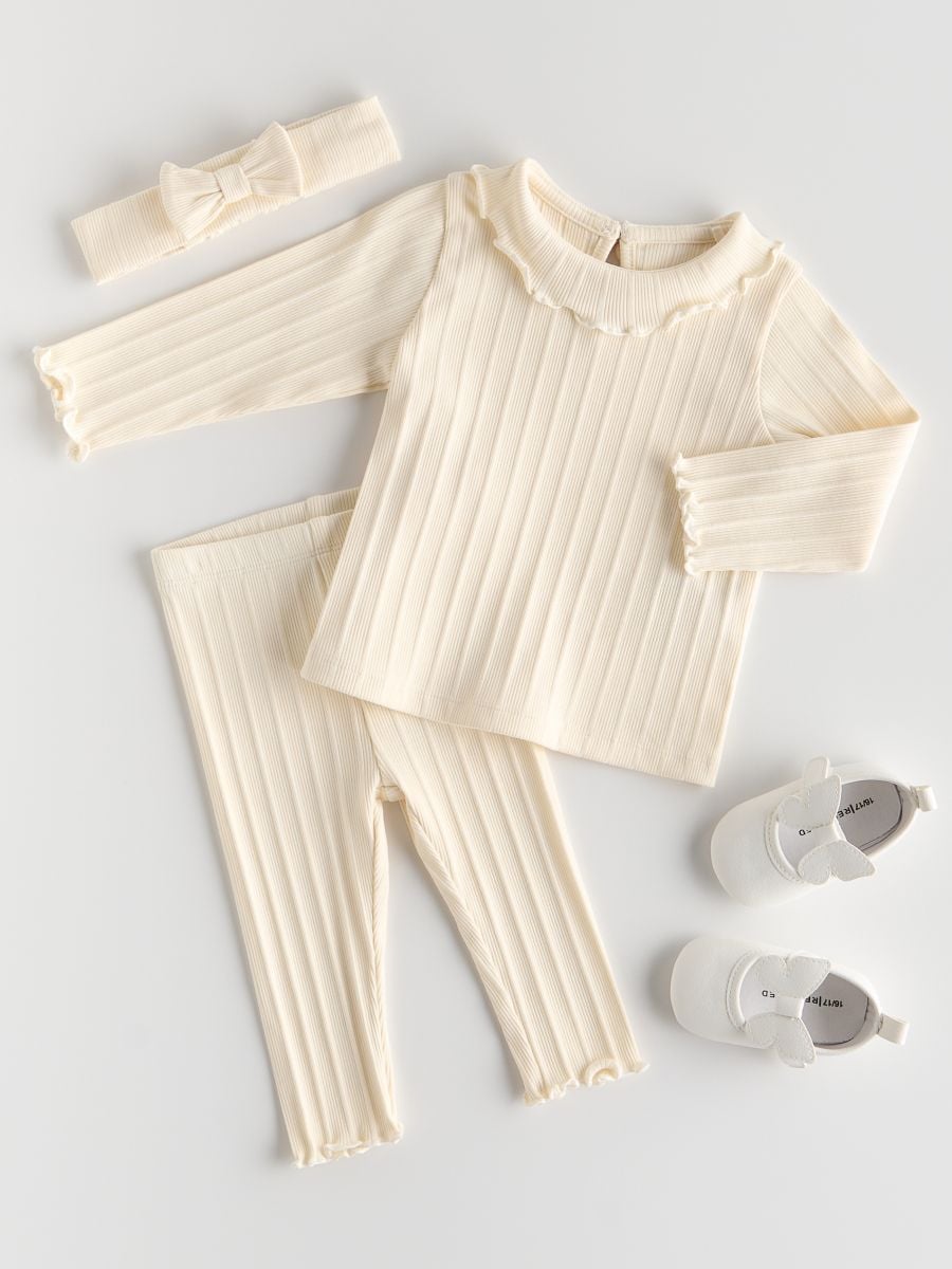 Set aus Strukturstoff - creme - RESERVED