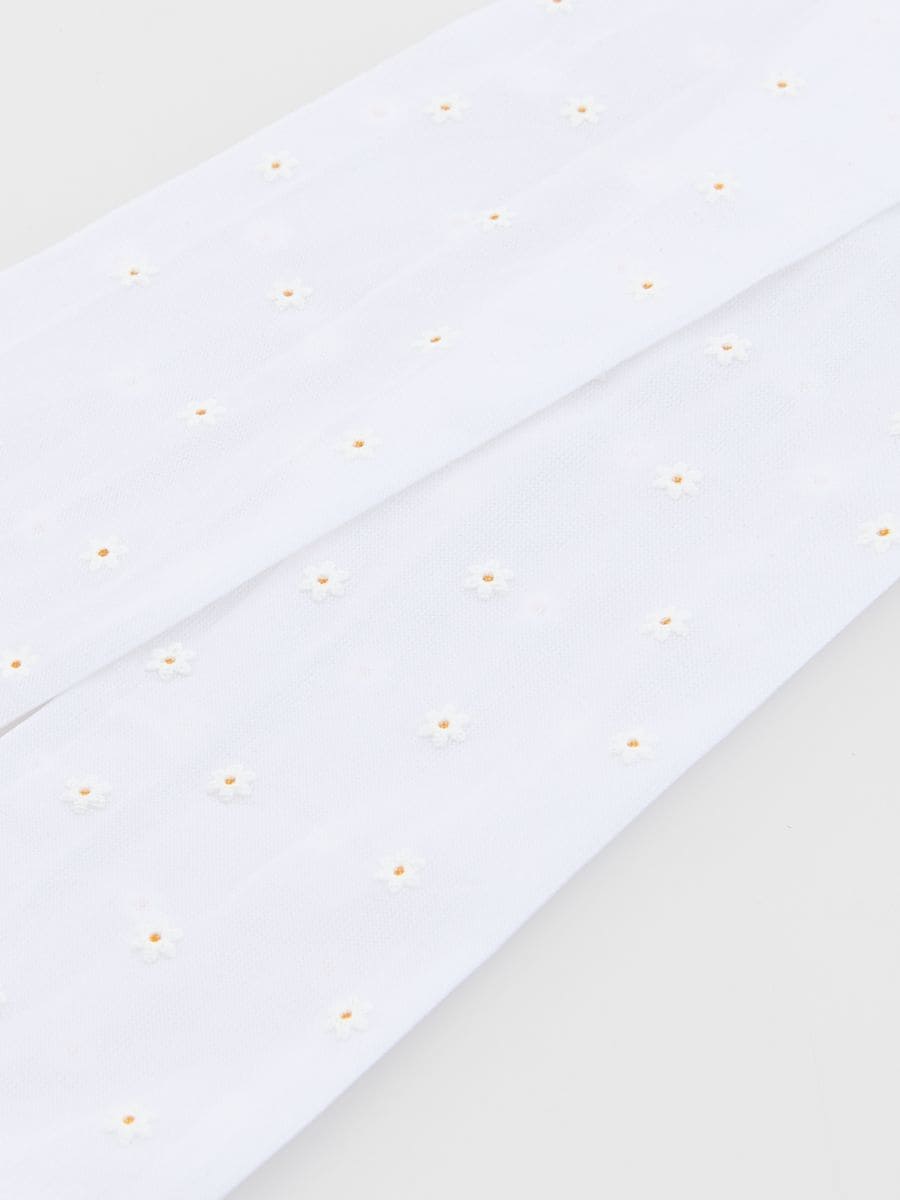 White tights with daisy pattern - white - RESERVED - 2