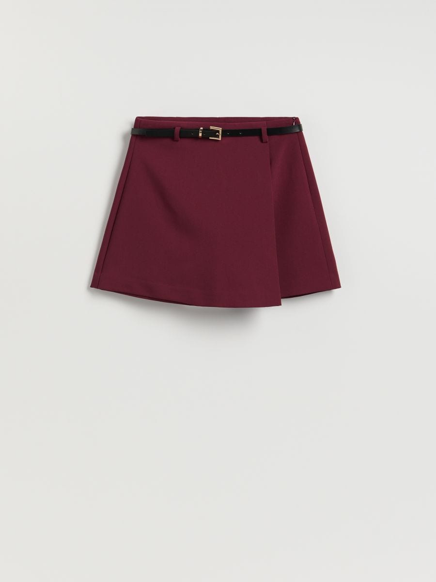 Skort with belt - burgundy - RESERVED