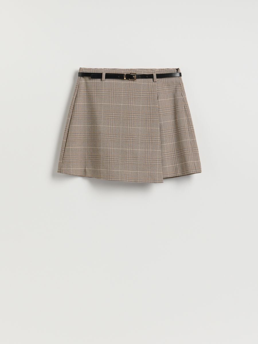 Skort with belt - multicolor - RESERVED