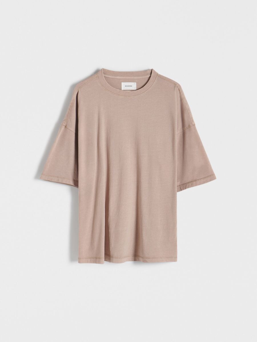 Oversized T-shirt Color beige - RESERVED - 8634N-08X