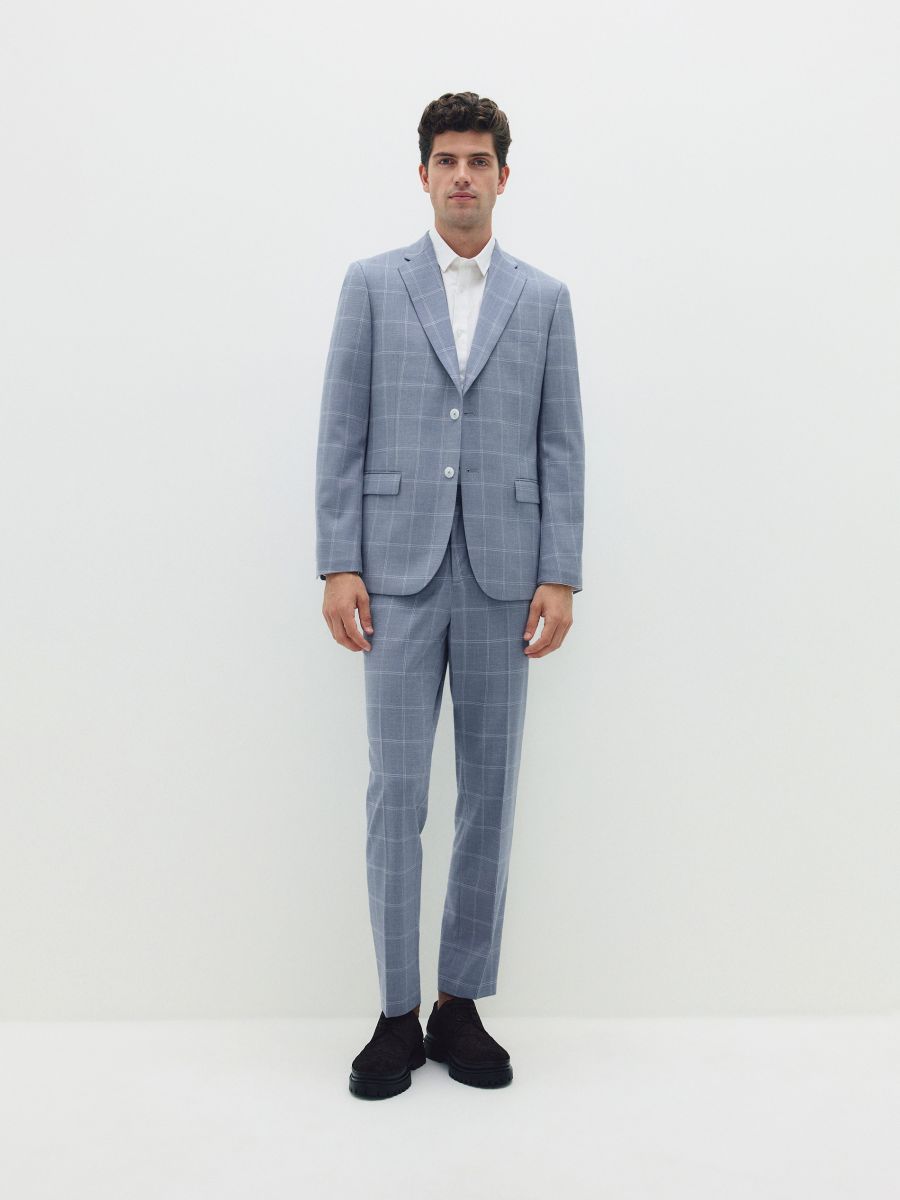 Check slim fit blazer - blue - RESERVED - 2