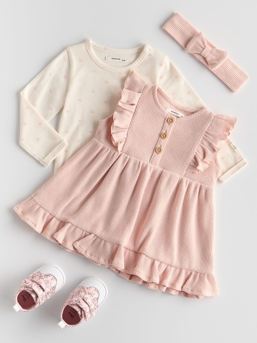 Cotton set with headband - dusty rose - RESERVED