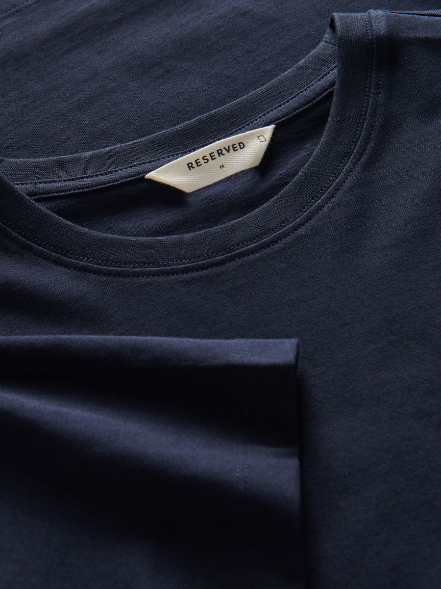 T-Shirt aus Baumwolle im Regular-Fit - marineblau  - RESERVED - 5