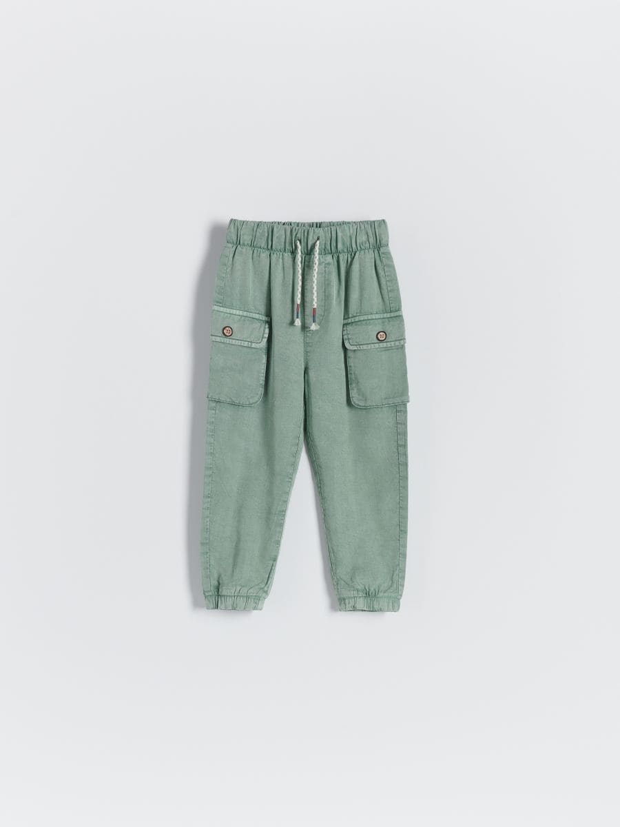 Pantaloni cargo cu conținut ridicat de Lyocell - verde-oliv deschis - RESERVED