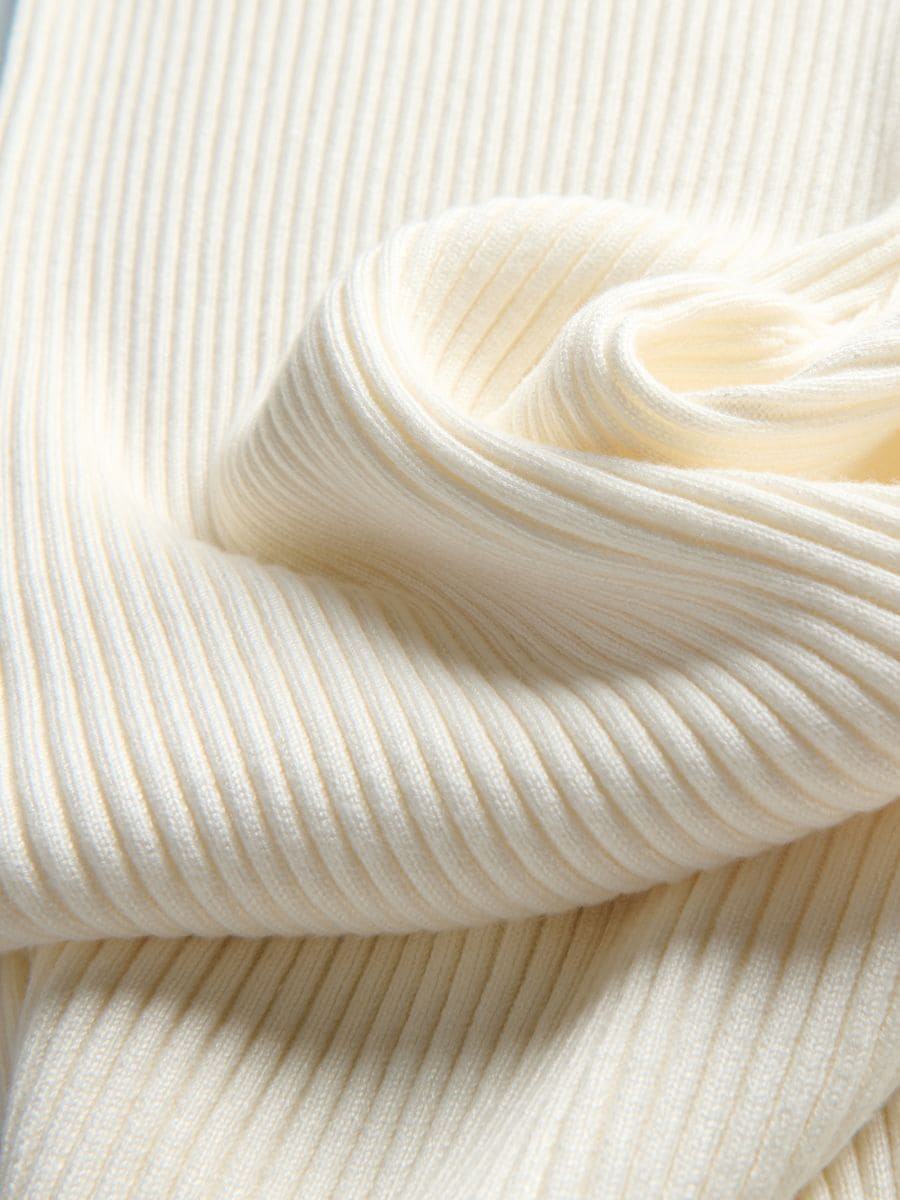 Robe nervurée en viscose - crème - RESERVED - 7