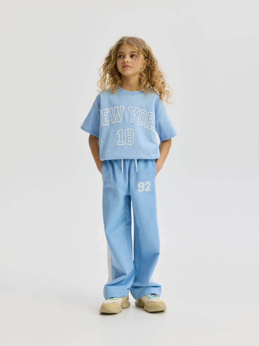 Pantalon large à rayures - bleu pâle - RESERVED - 2