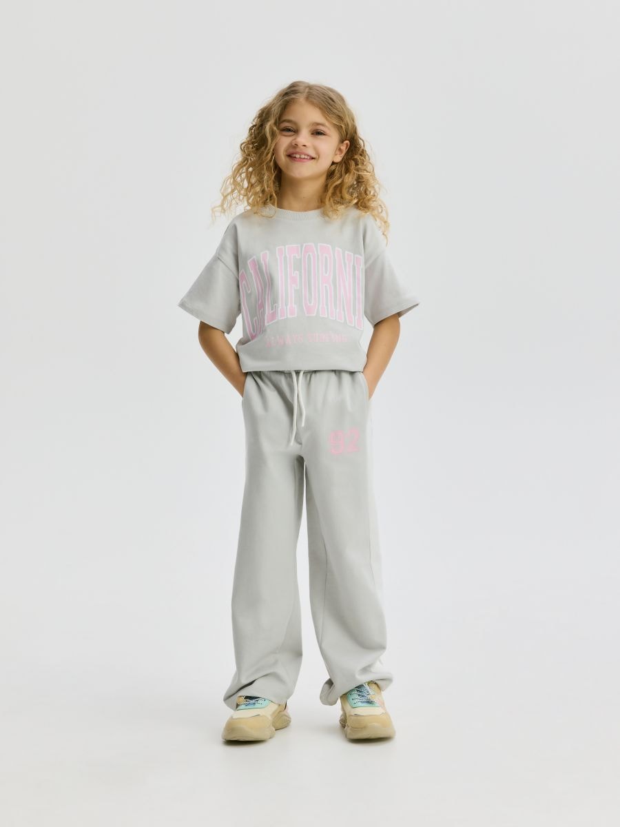 Pantalon large à rayures - Gris clair - RESERVED - 3