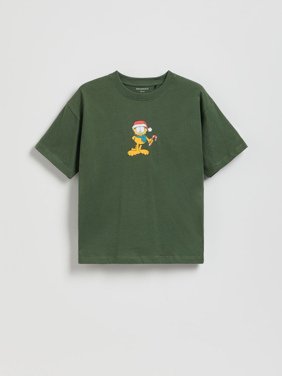 GARFIELD majica - temno zelena - RESERVED