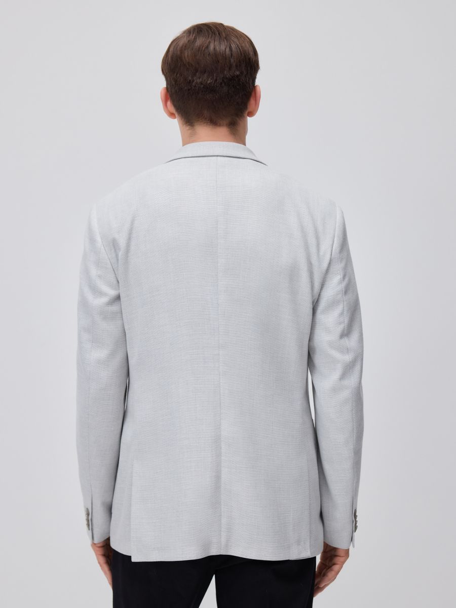 Slim fit blazer with viscose blend - light grey - RESERVED - 4