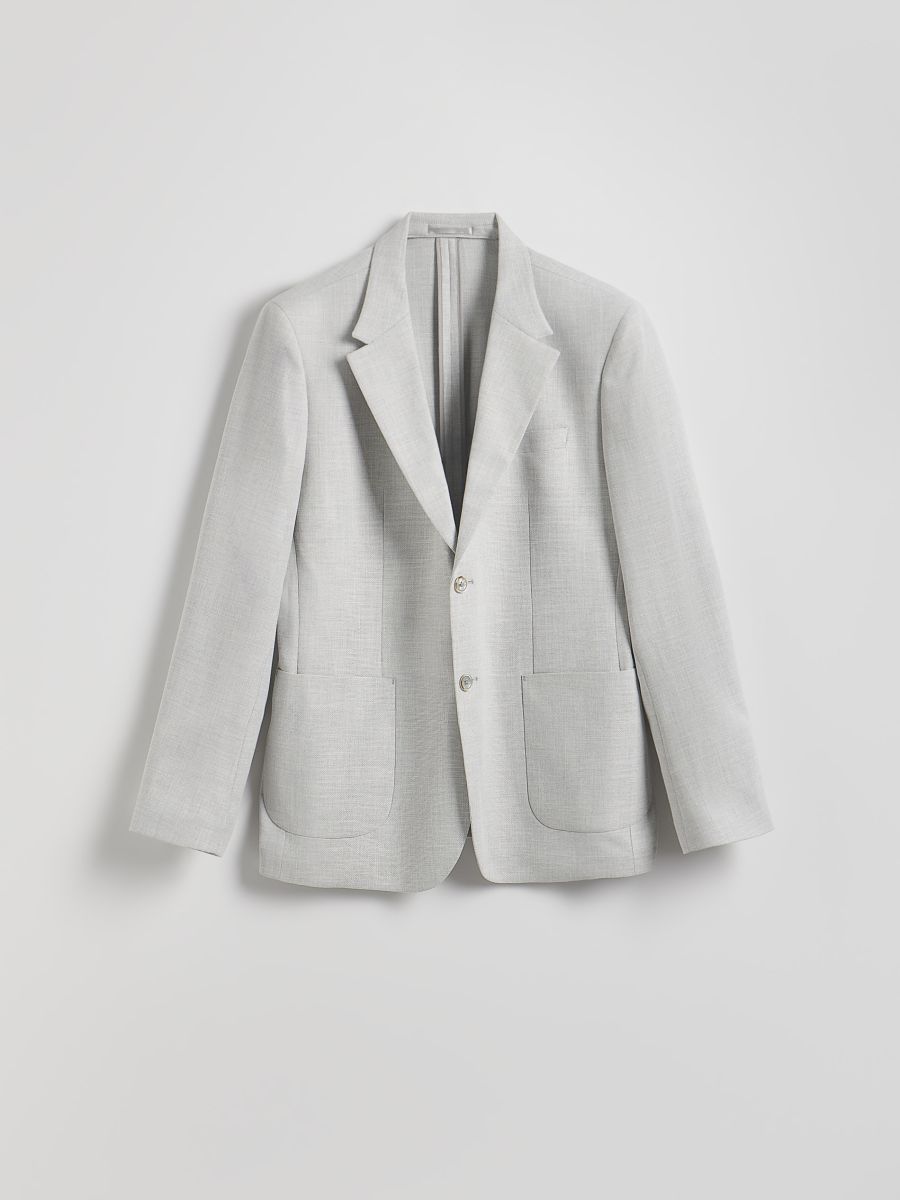 Slim fit blazer with viscose blend - light grey - RESERVED - 5