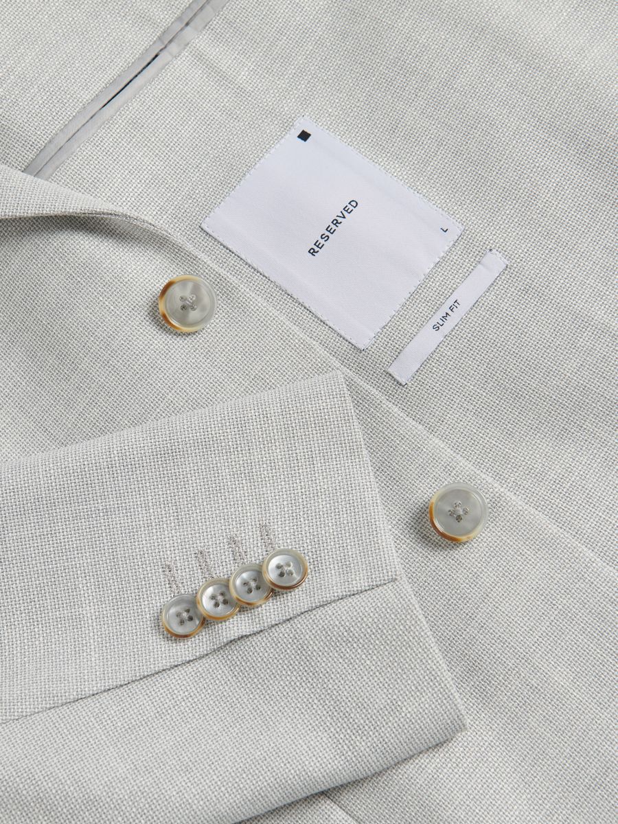 Slim fit blazer with viscose blend - light grey - RESERVED - 6