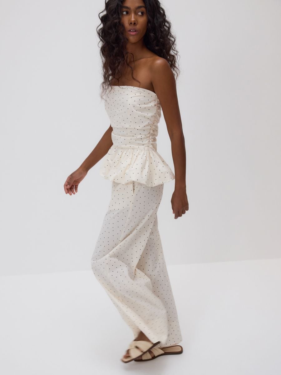 LADIES` TROUSERS - creme - RESERVED