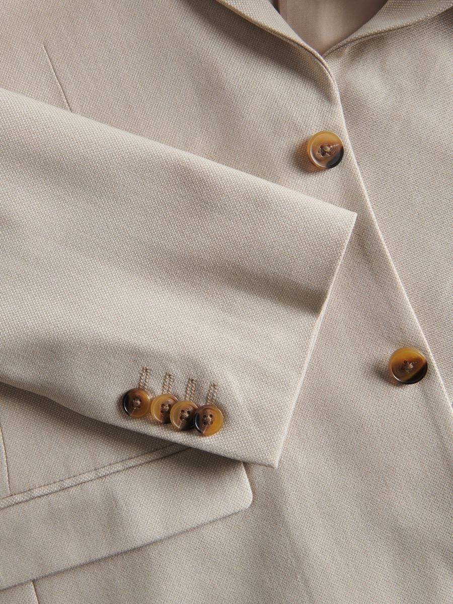 Regular fit blazer with viscose blend - beige - RESERVED - 8