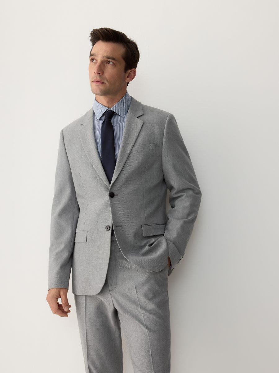 Giacca regular fit con viscosa - grigio chiaro - RESERVED