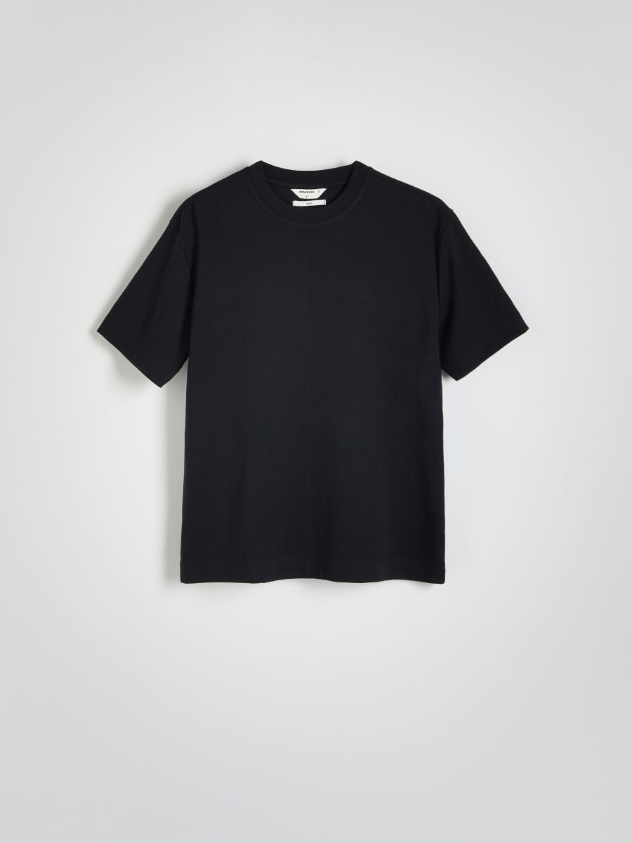 Tricou boxy din bumbac - negru - RESERVED