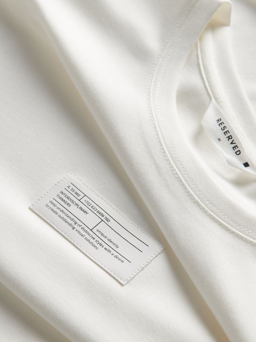 Regular fit T-shirt with appliqués - cream - RESERVED - 5