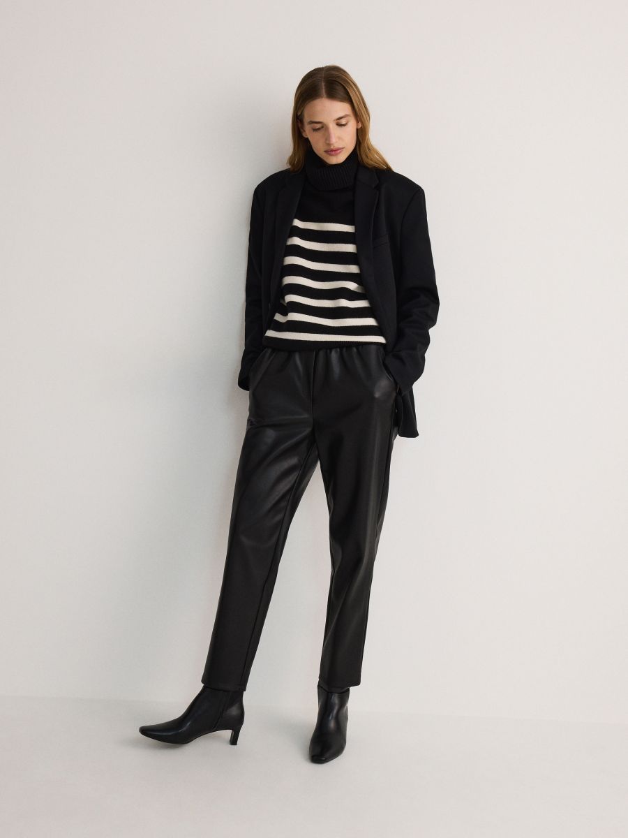 Jogging en cuir synthétique - noir - RESERVED - 2