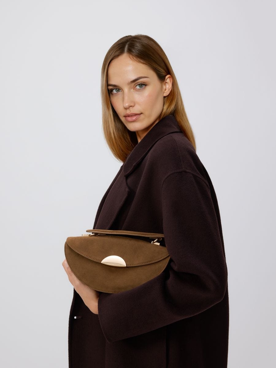 Faux suede bag - beige - RESERVED