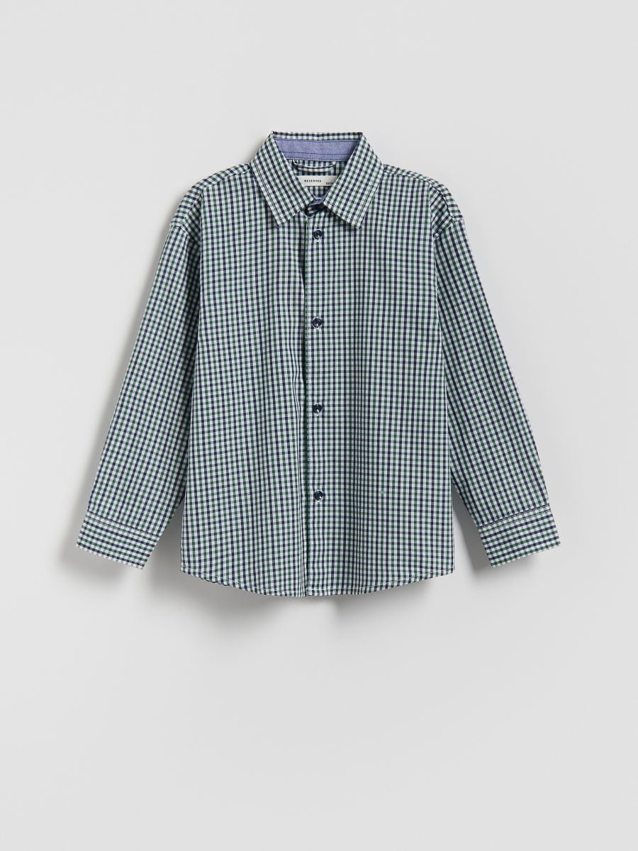 Chemise à carreaux fins - Vert - RESERVED