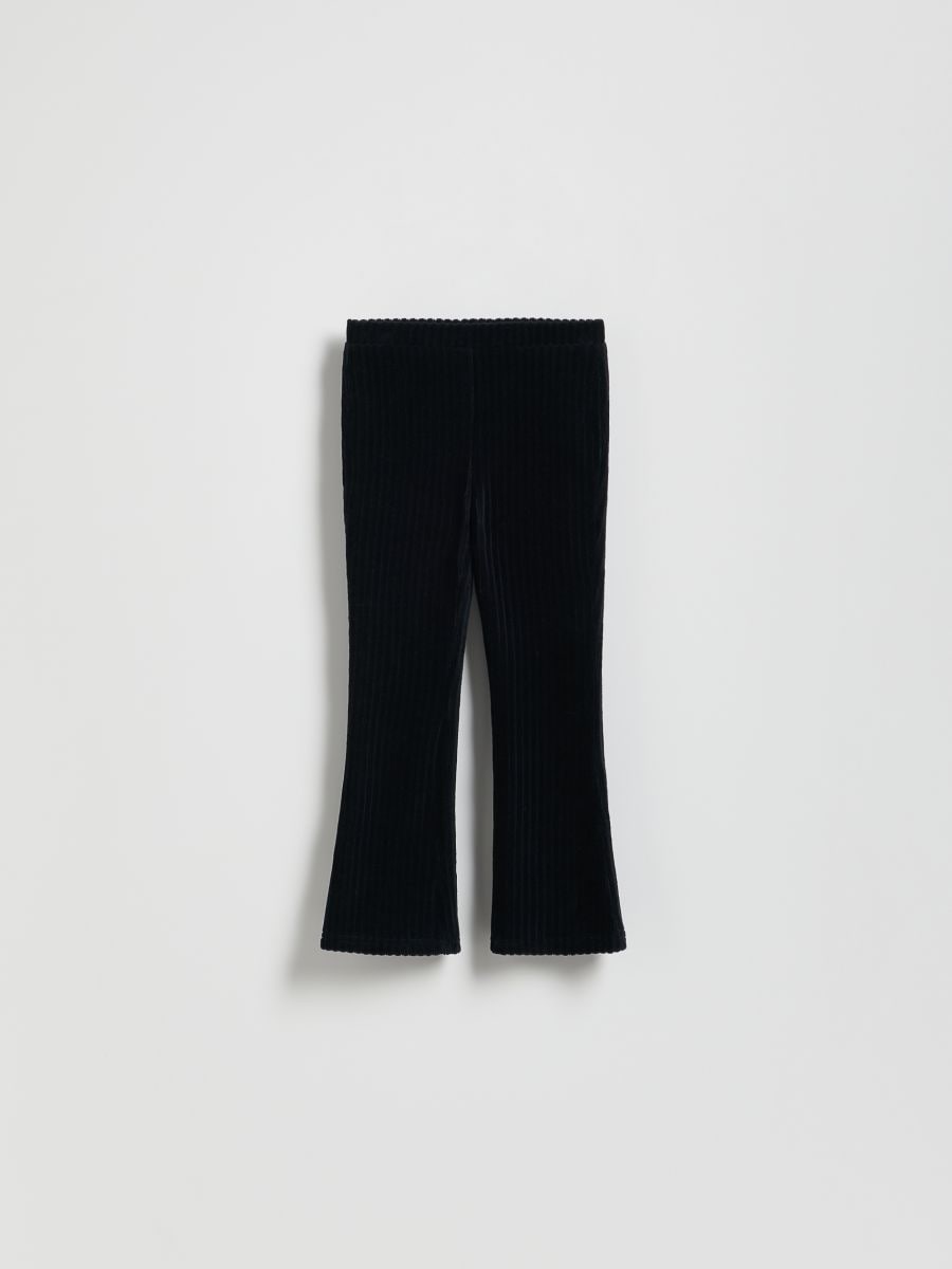 Pantalon flare en velours côtelé - noir - RESERVED