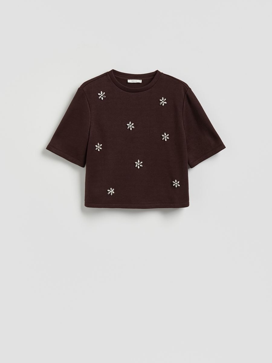 LADIES` T-SHIRT - dark brown - RESERVED