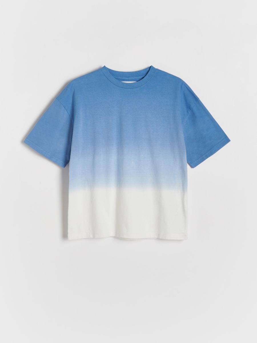 Medvilniniai oversize marškinėliai - tamsiai mėlyna - RESERVED