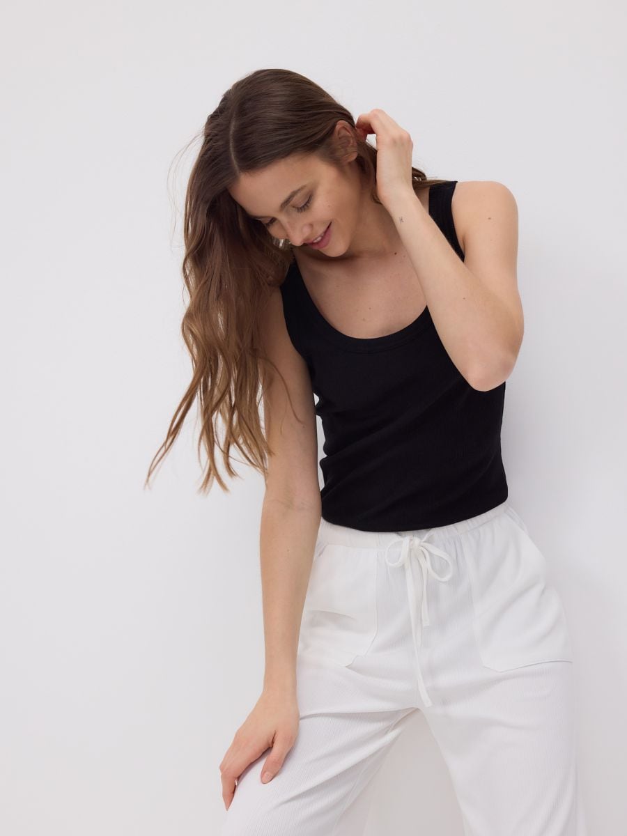 LADIES` TROUSERS - white - RESERVED - 4