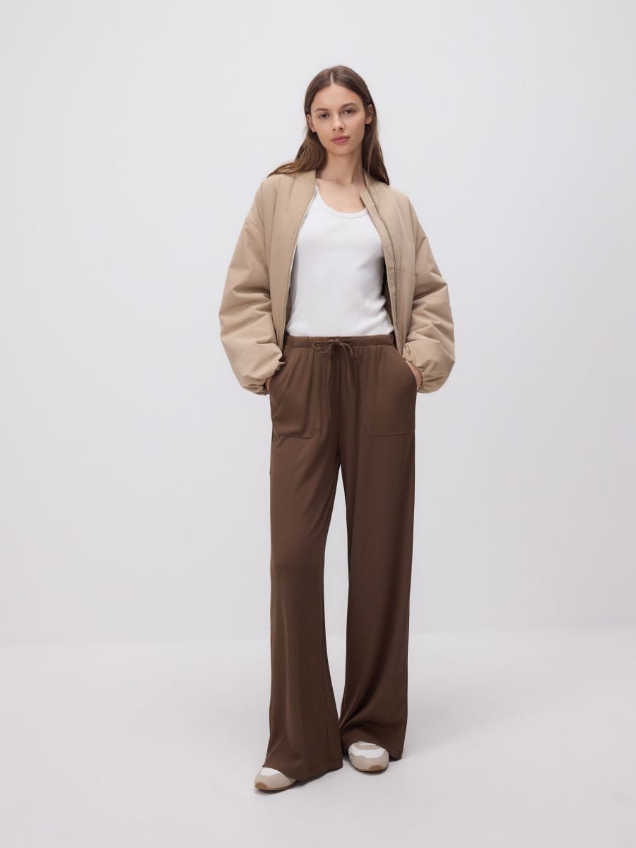LADIES` TROUSERS - tmavě hnědá - RESERVED - 3