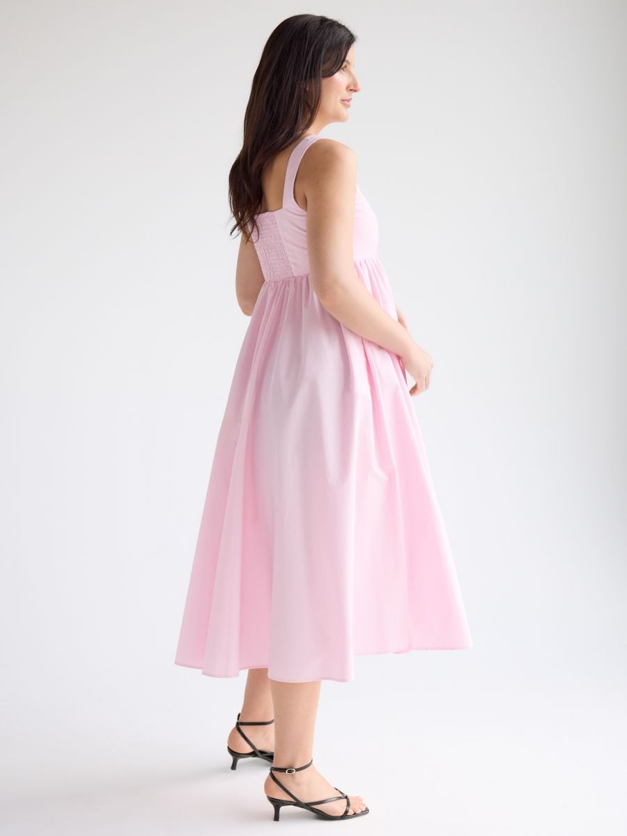 Midi-Kleid mit Zierrose - pastellrosa - RESERVED - 4
