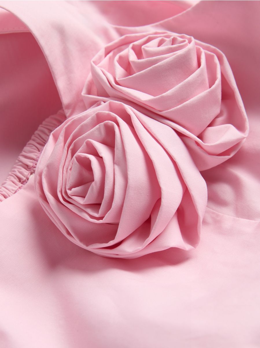Midi-Kleid mit Zierrose - pastellrosa - RESERVED - 6