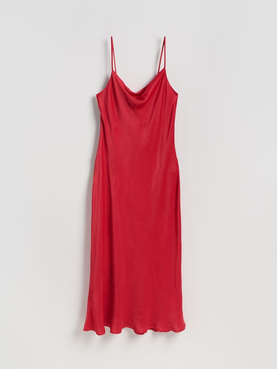 Viscose rich midi dress - red - RESERVED