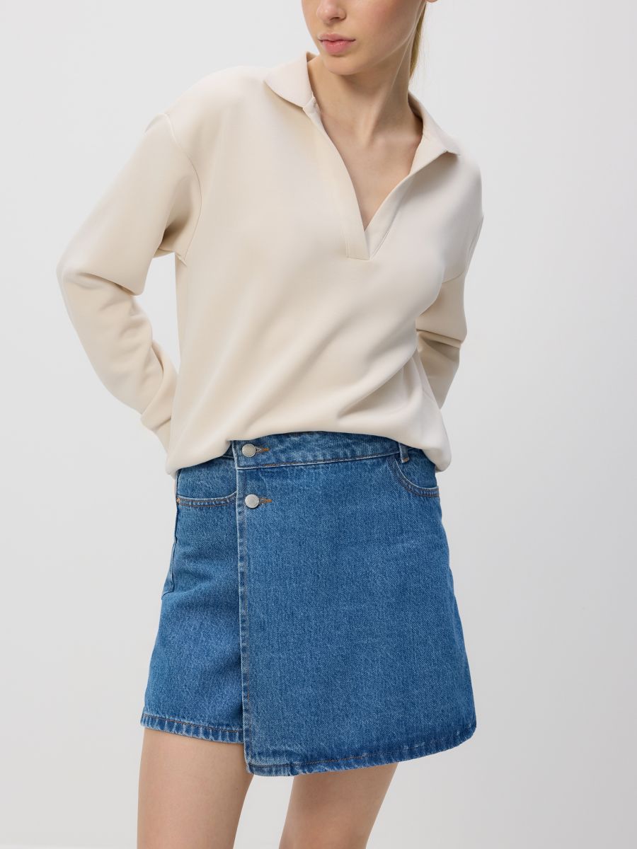 Fustă tip tenis din denim - albastru - RESERVED
