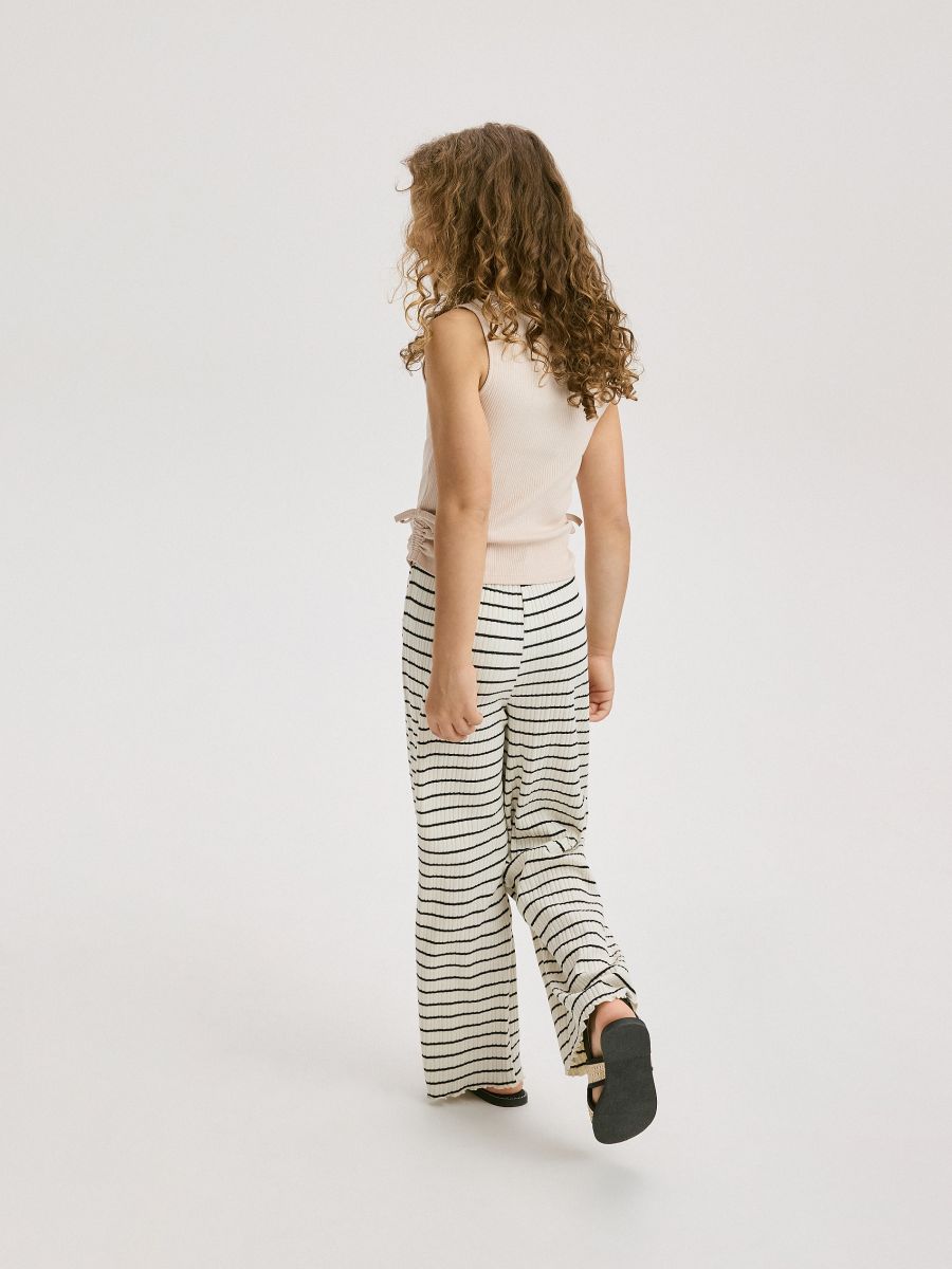 Stripe trousers - cream - RESERVED