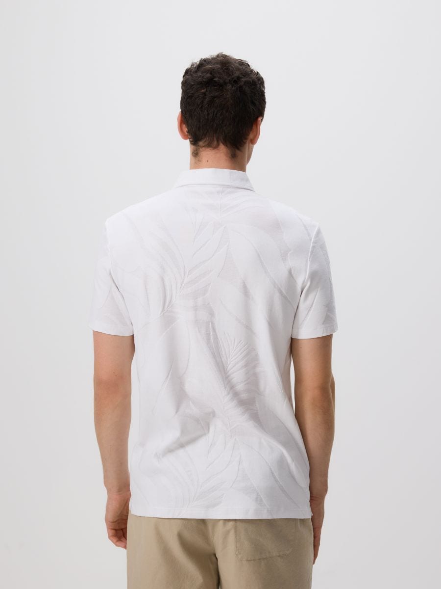 Regular fit polo shirt with pattern - white - RESERVED - 3