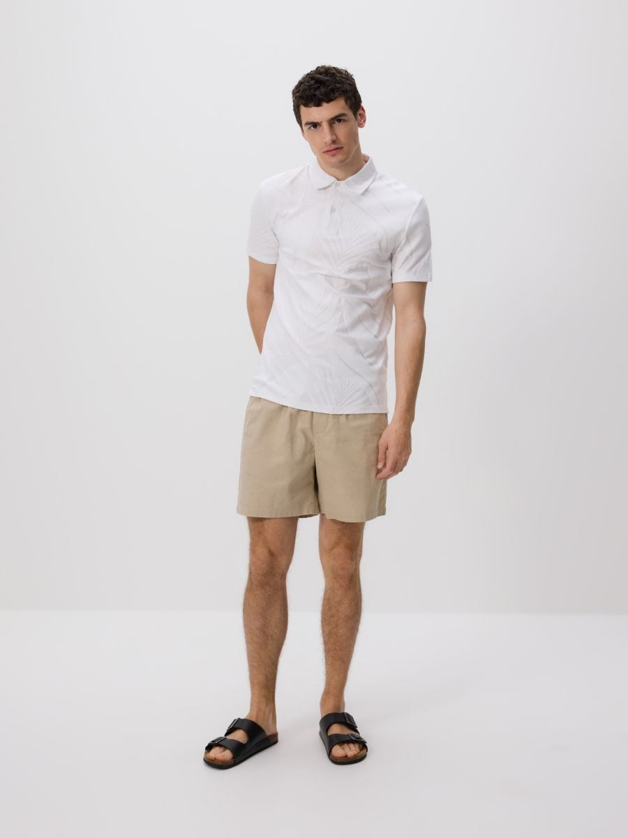Regular fit polo shirt with pattern - white - RESERVED - 4