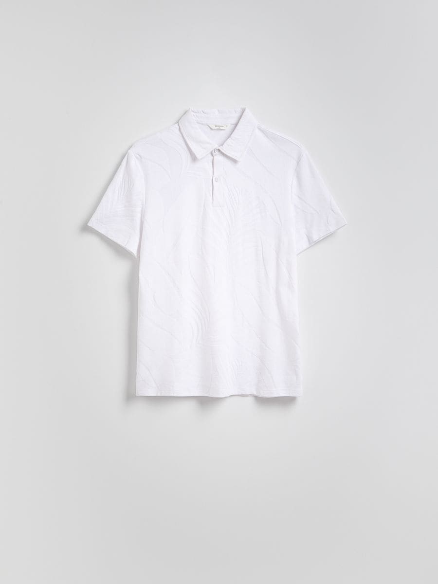 Regular fit polo shirt with pattern - white - RESERVED - 5