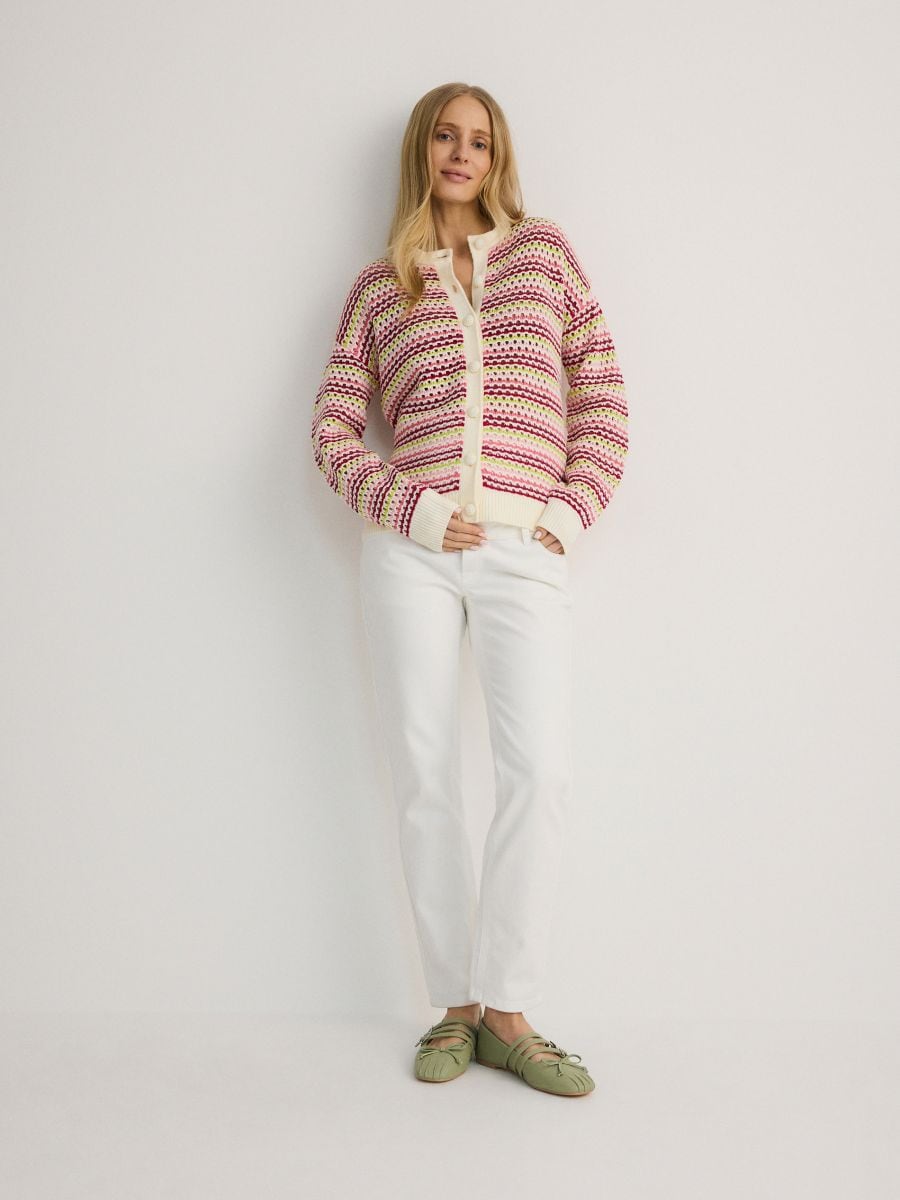 Openwork cotton rich cardigan - multicolor - RESERVED - 2