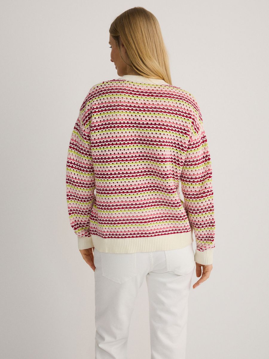 Openwork cotton rich cardigan - multicolor - RESERVED - 5