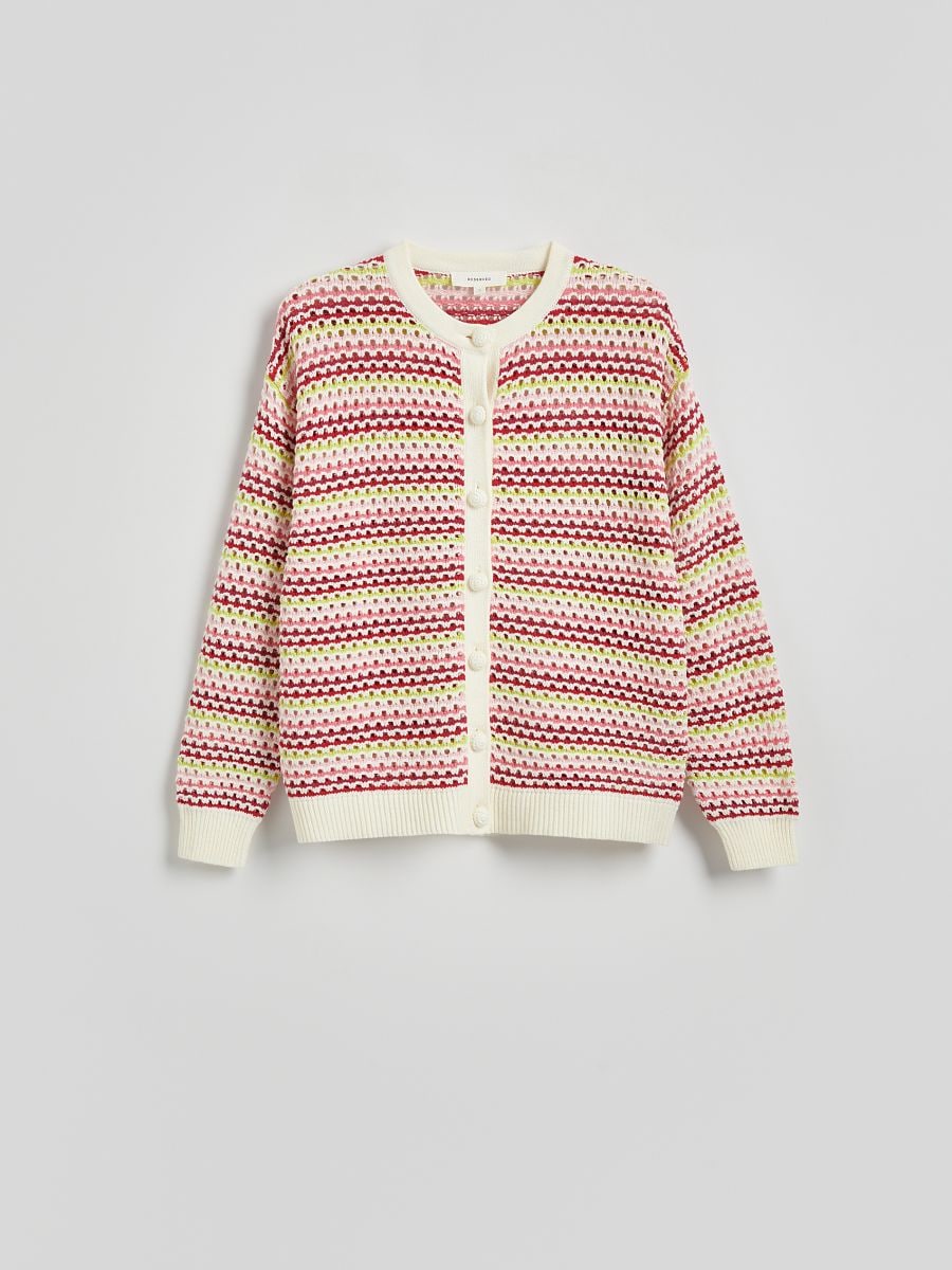 Openwork cotton rich cardigan - multicolor - RESERVED - 6