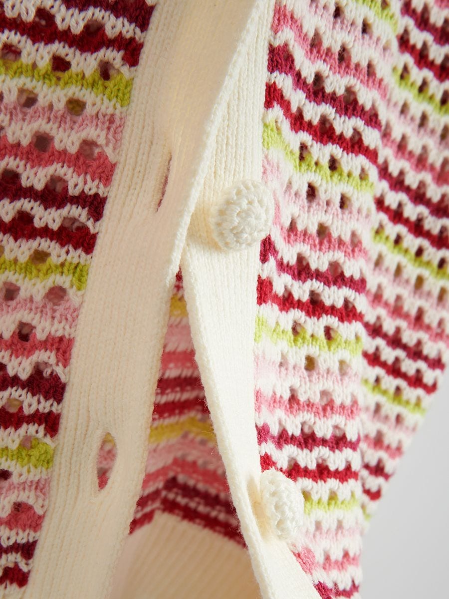 Openwork cotton rich cardigan - multicolor - RESERVED - 7