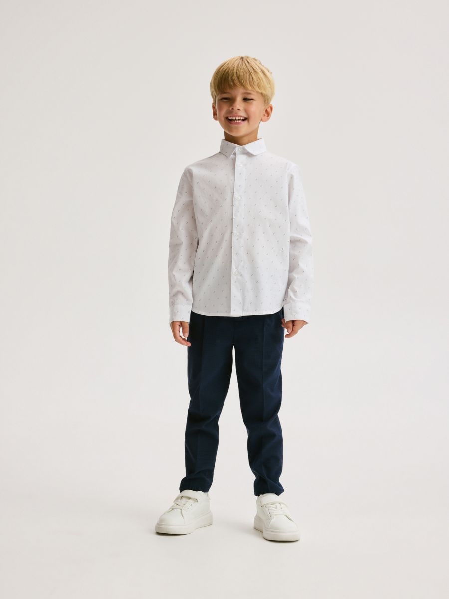 Shirt with fine pattern - white - RESERVED