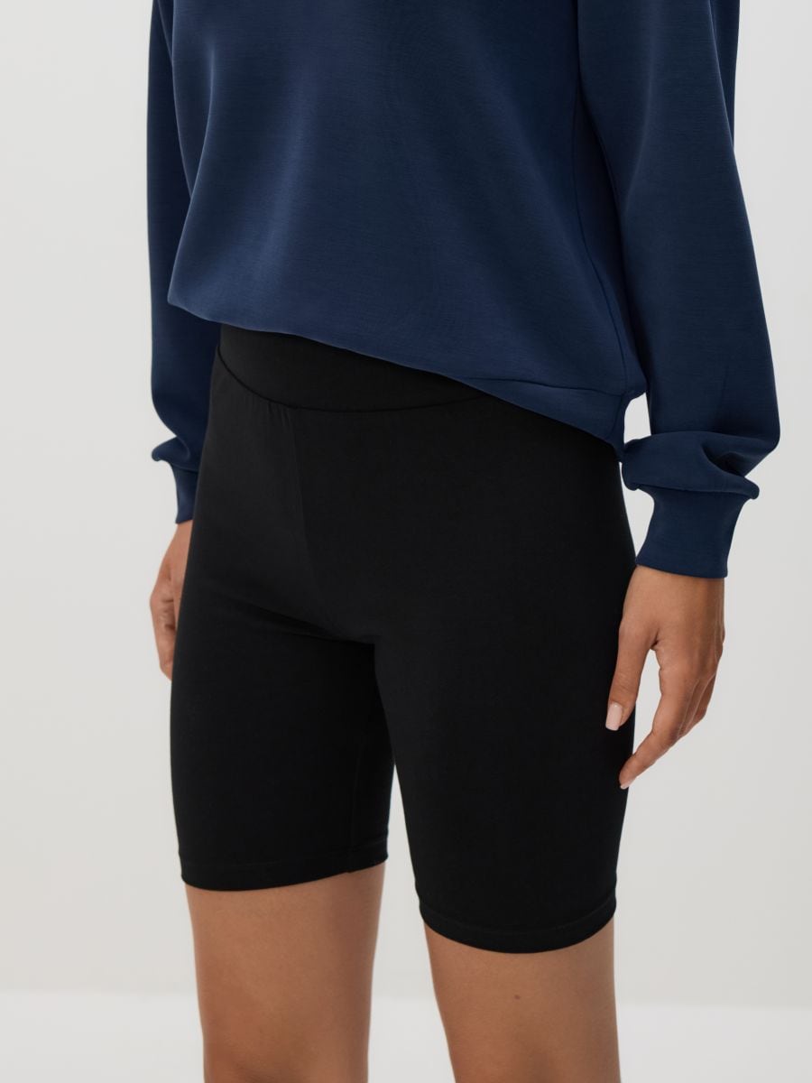 Cotton rich biker shorts - black - RESERVED
