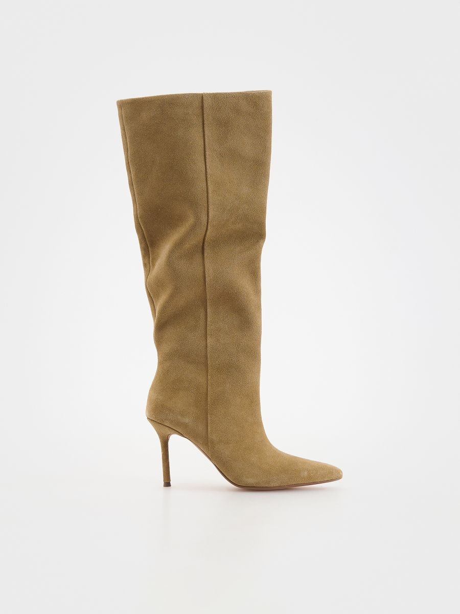 LADIES` BOOTS - BEIGE - RESERVED
